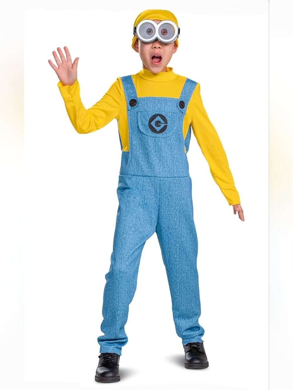 Disguise Minion "BOB" Yellow Top with Blue Denim-Look Overalls Kids Costume
